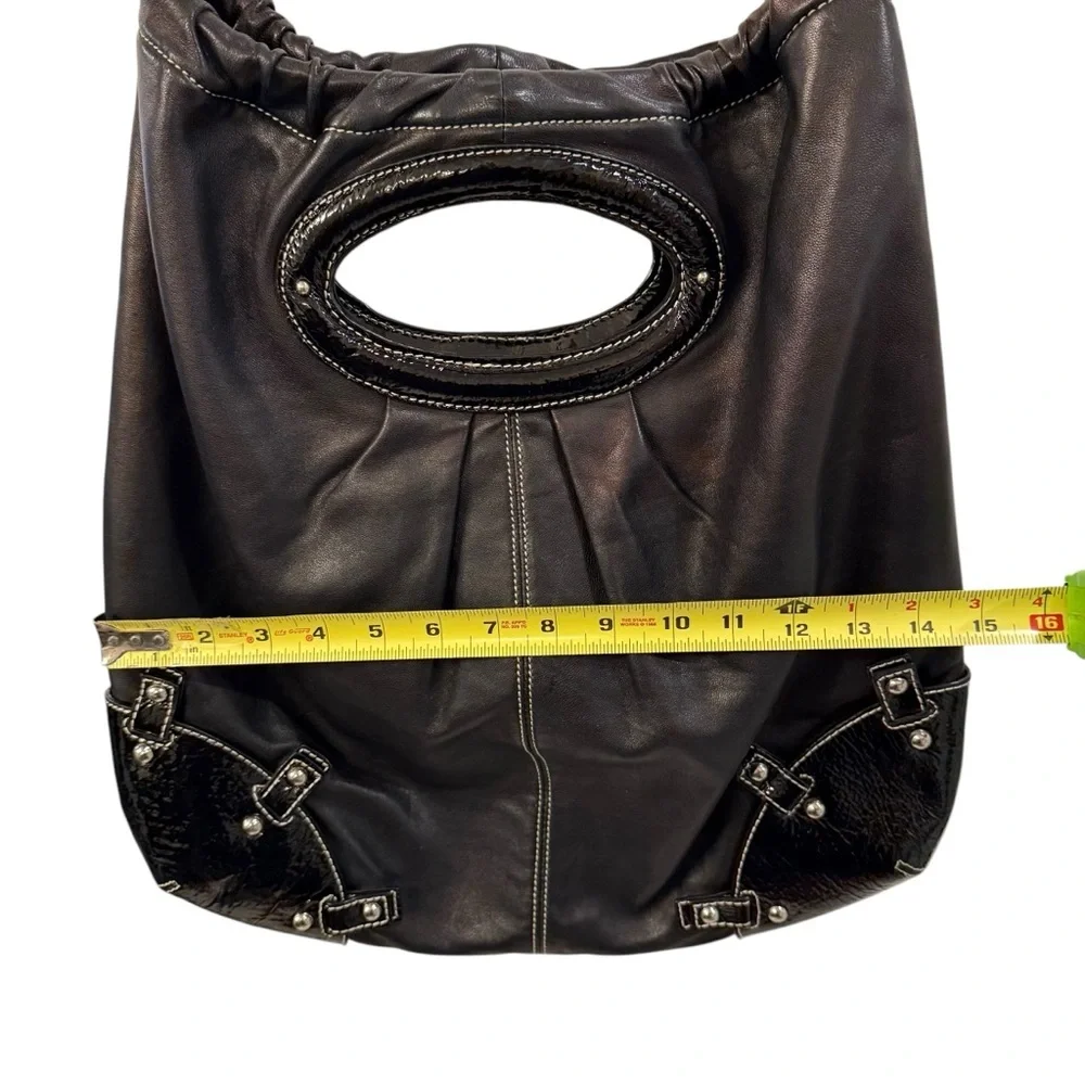 CYNTHIA ROWLEY  HOBO with shoulder straps Black Leather Women's Bag